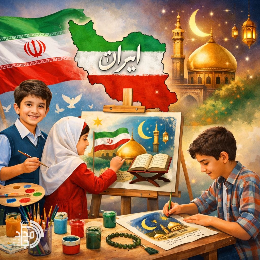 دانش‌آموزان خاش پرچم ایران و مفاهیم قرآنی را نقاشی می‌کنند